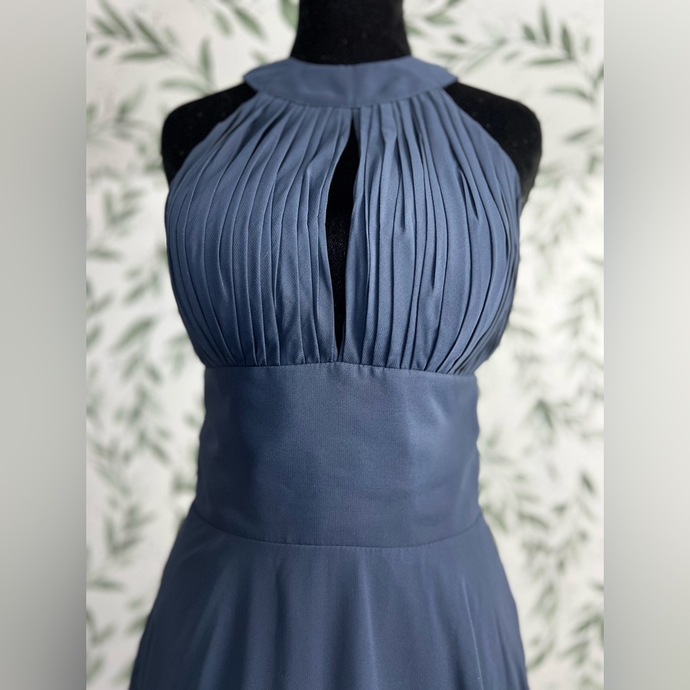 Elegant Navy Blue Evening Gown Bridesmaid Wedding Gala Sz S 4 Maxi NWT #8 Prom - Picture 10 of 14